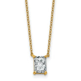 14k 3/4 carat Lab Grown Diamond VS+ F+ Radiant Complete 18 inch Four Prong Pendant Necklace